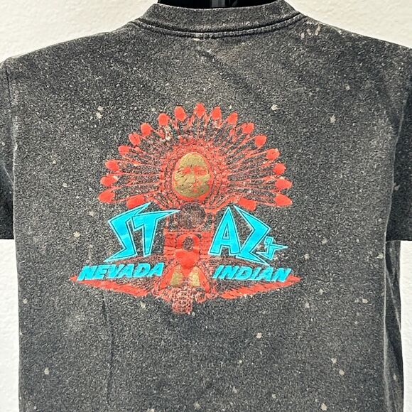 Vintage Stazs Nevada Indian Motorcycles T Shirt Mens Medium Biker Dealer Black - Picture 5 of 8